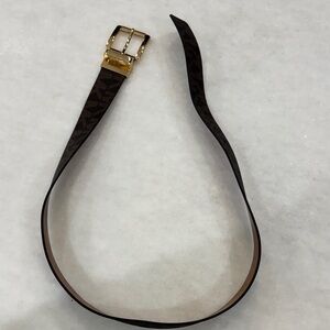 Michael Kors Chocolate Belt with Gold Buckle